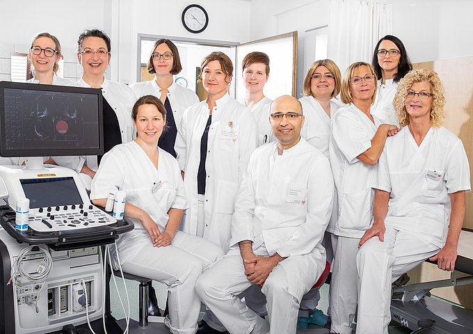 Dies ist das kardiologische Team der Sektion für Echokardiografie.