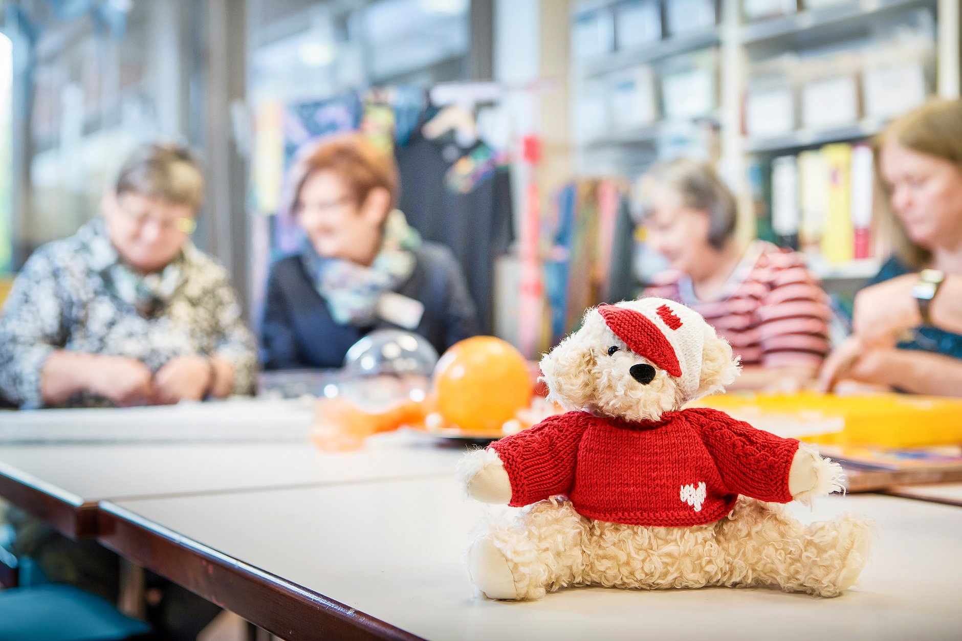 HGZ | Mosaik Freizeitgestaltung Dies zeigt einen selbst genähten Teddy.
